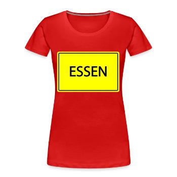 ortsschild essen - Frauen Premium Bio T-Shirt - Rot - Vorne - Mia (176cm)
