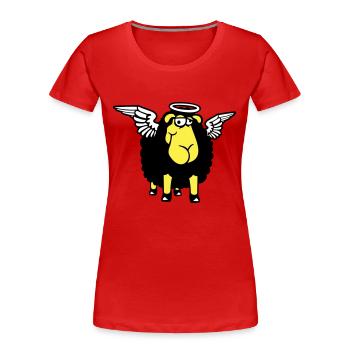 Sheep Angel Wings Heaven Halo Holy - Women's Premium Organic T-Shirt - red - Front - Mia (176cm)