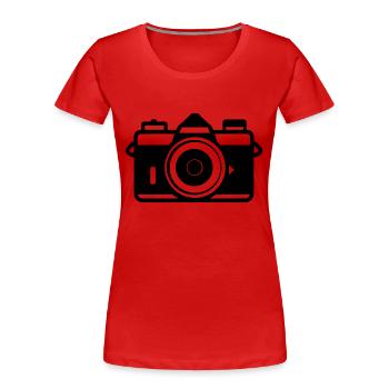 Kamera - Frauen Premium Bio T-Shirt - Rot - Vorne - Mia (176cm)