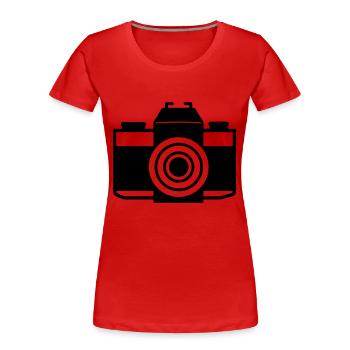 Kamera - Frauen Premium Bio T-Shirt - Rot - Vorne - Mia (176cm)