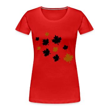 Feuilles d’érable - T-shirt bio Premium Femme - rouge - Devant - Mia (176cm)