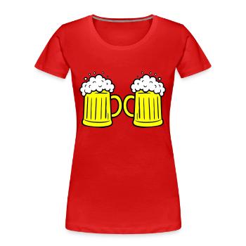 Bierglas Anstoßen - Frauen Premium Bio T-Shirt - Rot - Vorne - Mia (176cm)