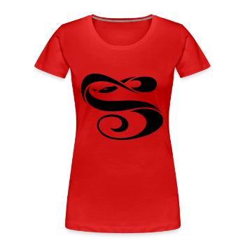 Tribal snake - Frauen Premium Bio T-Shirt - Rot - Vorne - Mia (176cm)