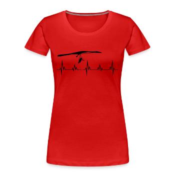 Heartbeat hang-glider - Women's Premium Organic T-Shirt - red - Front - Mia (176cm)