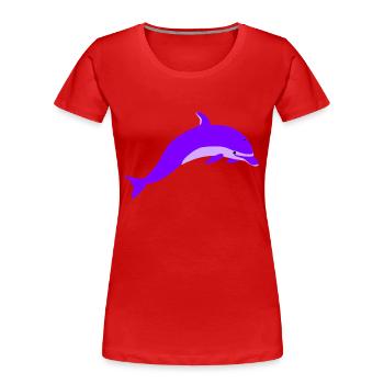 dauphin Violet - T-shirt bio Premium Femme - rouge - Devant - Mia (176cm)