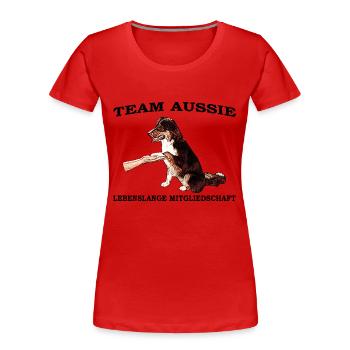 Aussie Team11 - Frauen Premium Bio T-Shirt - Rot - Vorne - Mia (176cm)