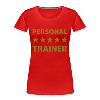 personal trainer - T-shirt bio Premium Femme - rouge - Devant - Mia (176cm)