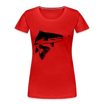 Forelle - Frauen Premium Bio T-Shirt - Rot - Vorne - Mia (176cm)
