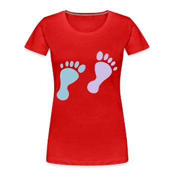 baby feet - Women's Premium Organic T-Shirt - red - Front - Mia (176cm)