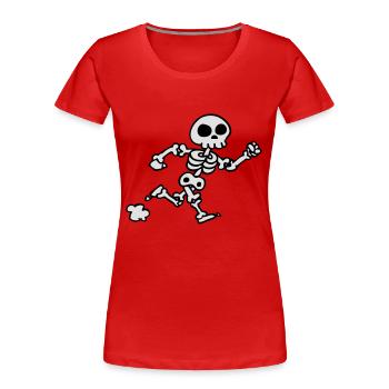 skelett - Frauen Premium Bio T-Shirt - Rot - Vorne - Mia (176cm)