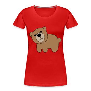 Bär - Frauen Premium Bio T-Shirt - Rot - Vorne - Mia (176cm)