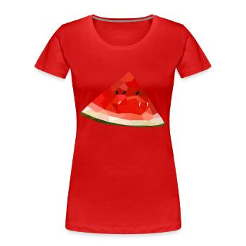 Fruit de melon d'eau - T-shirt bio Premium Femme - rouge - Devant - Mia (176cm)