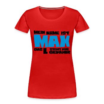 max - T-shirt bio Premium Femme - rouge - Devant - Mia (176cm)