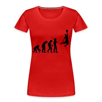 Evolution Basketball - Frauen Premium Bio T-Shirt - Rot - Vorne - Mia (176cm)