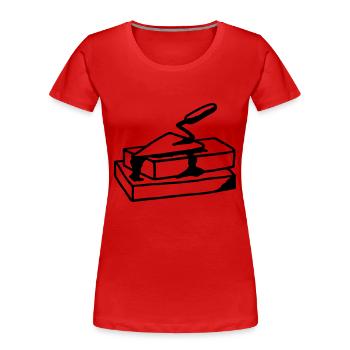 Maurer Kelle - Frauen Premium Bio T-Shirt - Rot - Vorne - Mia (176cm)