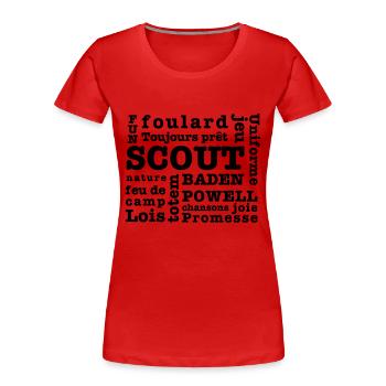 Scout Wörter - Frauen Premium Bio T-Shirt - Rot - Vorne - Mia (176cm)