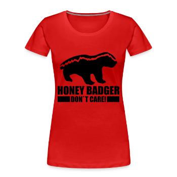 honey_badger_dont_care_rp1 - Women's Premium Organic T-Shirt - red - Front - Mia (176cm)