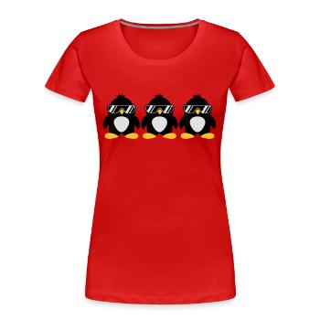 Penguin Team - T-shirt bio Premium Femme - rouge - Devant - Mia (176cm)