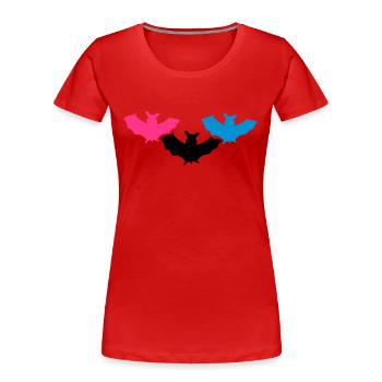 silhouette bat halloween horror Outline Design Sha - Women's Premium Organic T-Shirt - red - Front - Mia (176cm)