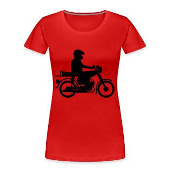 Simson mit Fahrer - Frauen Premium Bio T-Shirt - Rot - Vorne - Mia (176cm)