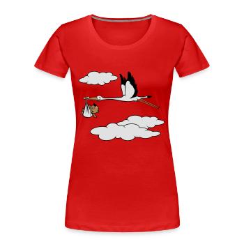 storch baby - Frauen Premium Bio T-Shirt - Rot - Vorne - Mia (176cm)