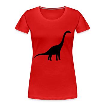Diplodocus à long cou grande grande silhouette noi - T-shirt bio Premium Femme - rouge - Devant - Mia (176cm)