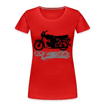 Fahrzeug - Simson - Frauen Premium Bio T-Shirt - Rot - Vorne - Mia (176cm)