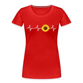 blumenkind gärtner sonnenblume kleingarten flower - Frauen Premium Bio T-Shirt - Rot - Vorne - Mia (176cm)