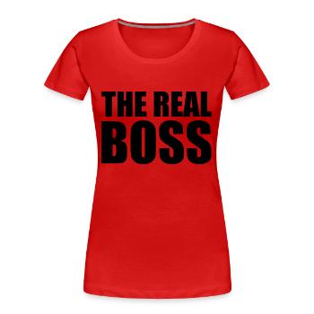 The real boss - T-shirt bio Premium Femme - rouge - Devant - Mia (176cm)