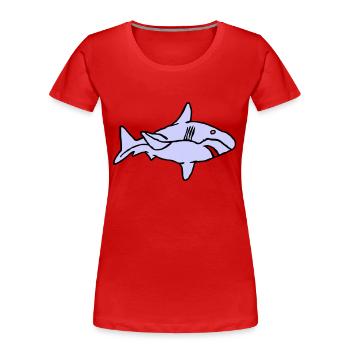 Fish Shark Predator Predator Water Graffiti Ocean - Women's Premium Organic T-Shirt - red - Front - Mia (176cm)