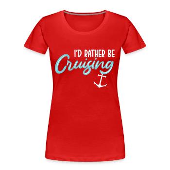 Bateau de croisière - T-shirt bio Premium Femme - rouge - Devant - Mia (176cm)