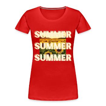 Summer - Frauen Premium Bio T-Shirt - Rot - Vorne - Mia (176cm)