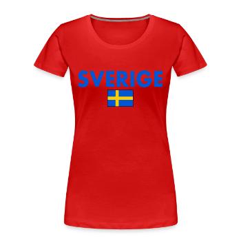 sverige - Frauen Premium Bio T-Shirt - Rot - Vorne - Mia (176cm)
