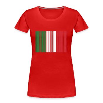 Italien Scan Nationalfahne Italy Barcode - Frauen Premium Bio T-Shirt - Rot - Vorne - Mia (176cm)