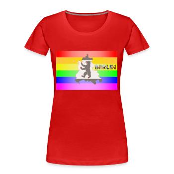 CSD Berlin Gay Pride - Frauen Premium Bio T-Shirt - Rot - Vorne - Mia (176cm)