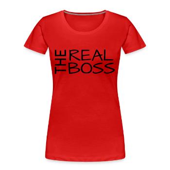 the real boss - Women's Premium Organic T-Shirt - red - Front - Mia (176cm)