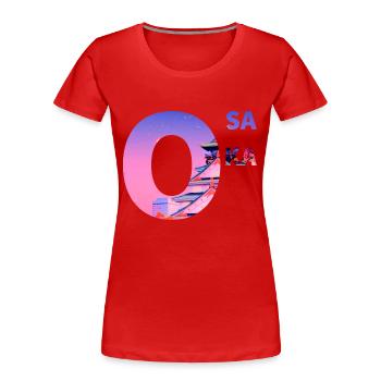 Osaka - Frauen Premium Bio T-Shirt - Rot - Vorne - Mia (176cm)