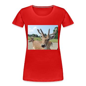 Close up of a Deer - Women's Premium Organic T-Shirt - red - Front - Mia (176cm)