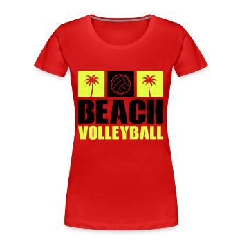 Beachvolleyball - Frauen Premium Bio T-Shirt - Rot - Vorne - Mia (176cm)