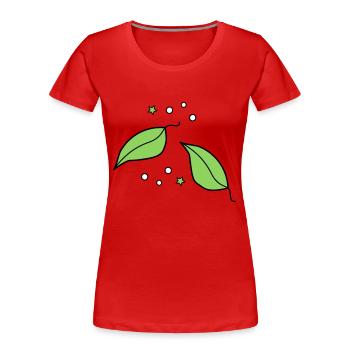 Blattwerk - Frauen Premium Bio T-Shirt - Rot - Vorne - Mia (176cm)