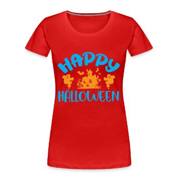 Happy halloween - halloween humor - Women's Premium Organic T-Shirt - red - Front - Mia (176cm)