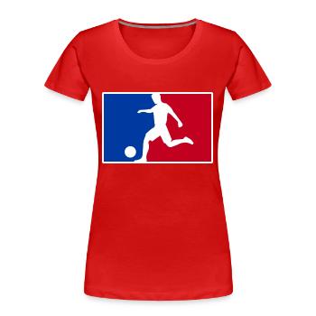 football logo - Women's Premium Organic T-Shirt - red - Front - Mia (176cm)