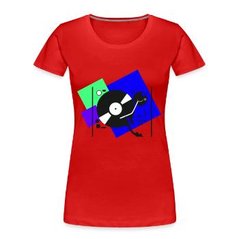 Platines colorées4 - T-shirt bio Premium Femme - rouge - Devant - Mia (176cm)