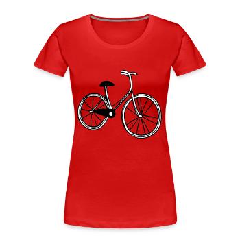 Fahrrad Gekritzel Fahrräder Radfahren Silhouette 2 - Frauen Premium Bio T-Shirt - Rot - Vorne - Mia (176cm)