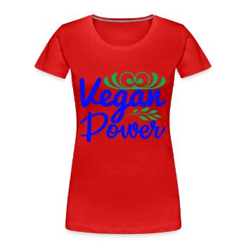Vegan Power - Frauen Premium Bio T-Shirt - Rot - Vorne - Mia (176cm)