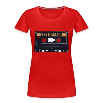 Best of 1982 - Birthday Retro Gift Idea - Women's Premium Organic T-Shirt - red - Front - Mia (176cm)