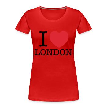 I Love London | I Love LDN | I Heart London - Women's Premium Organic T-Shirt - red - Front - Mia (176cm)