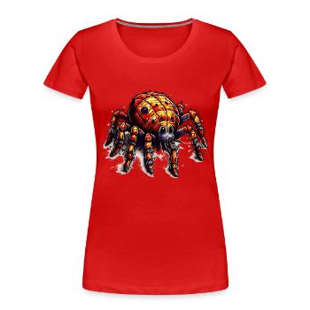 Bunte lustige Comic Spinne für Kinder - Frauen Premium Bio T-Shirt - Rot - Vorne - Mia (176cm)