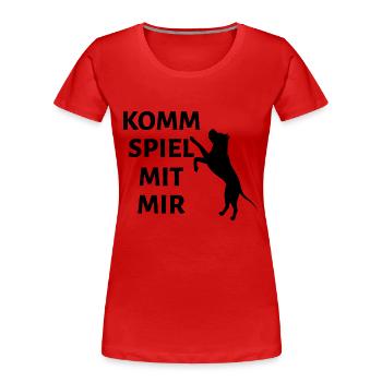 Dog Hund - Frauen Premium Bio T-Shirt - Rot - Vorne - Mia (176cm)