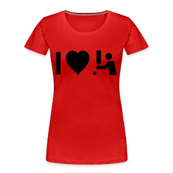 Cool "I Love Cricket" design for him and her - Women's Premium Organic T-Shirt - red - Front - Mia (176cm)